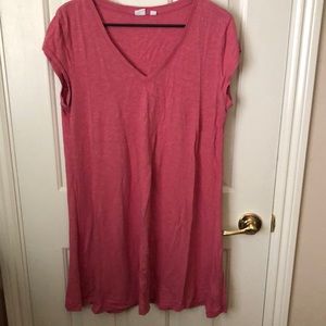 GAP dusty rose v neck tee shirt dress